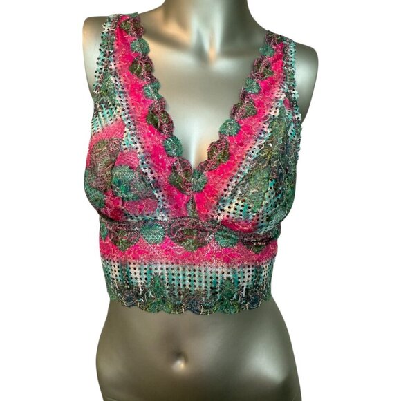 Cosabella Never Say Never Printed Curvy Plungie Longline Bralette Size M - Picture 3 of 7